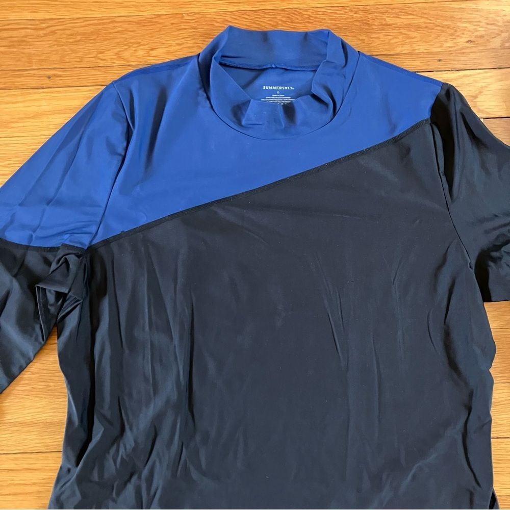 Summersalt Blue Black Sun Shield Swim Tunic & Leggings Bathing Suit Large - Picture 3 of 13